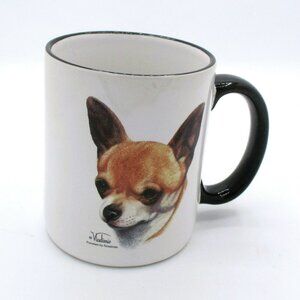 Chihuahua Dog Mug Vladimir By Rosalinde Porcelain White With Black Handle 11 Oz
